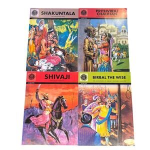 Lot of 4 Amar Chitra Katha Indian Comic Books